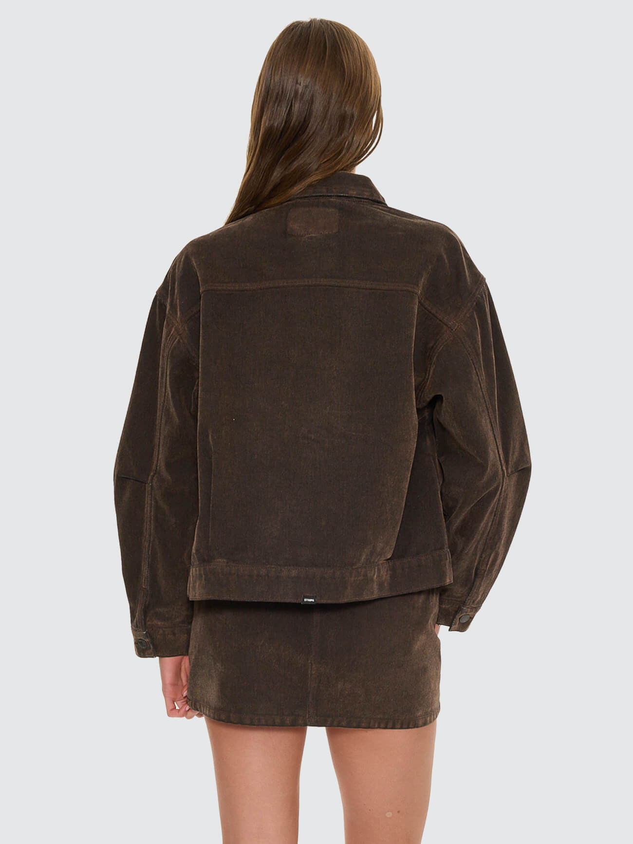 Bailey Flocked Jacket - Dark Chocolate 4