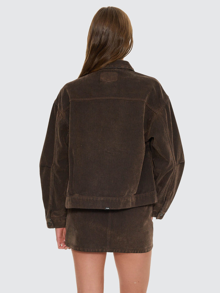 Bailey Flocked Jacket - Dark Chocolate 4