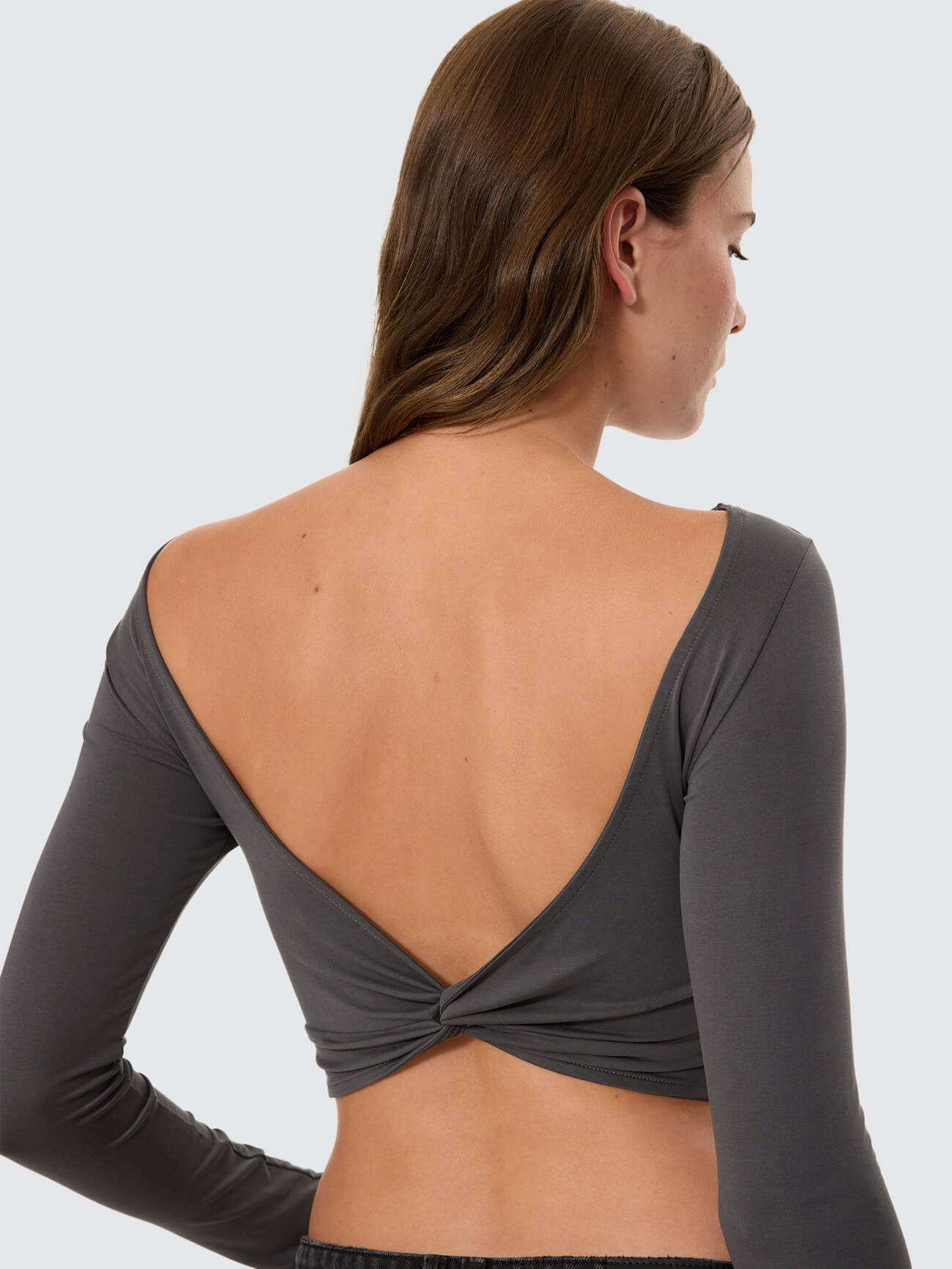 Reese Backless Long Sleeve Top - Petrol 4