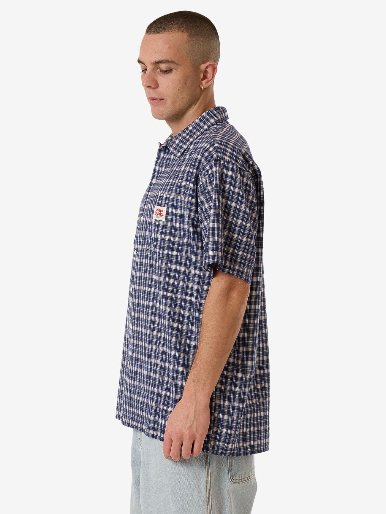 HYC Short Sleeve Check Shirt - Yakka Blue