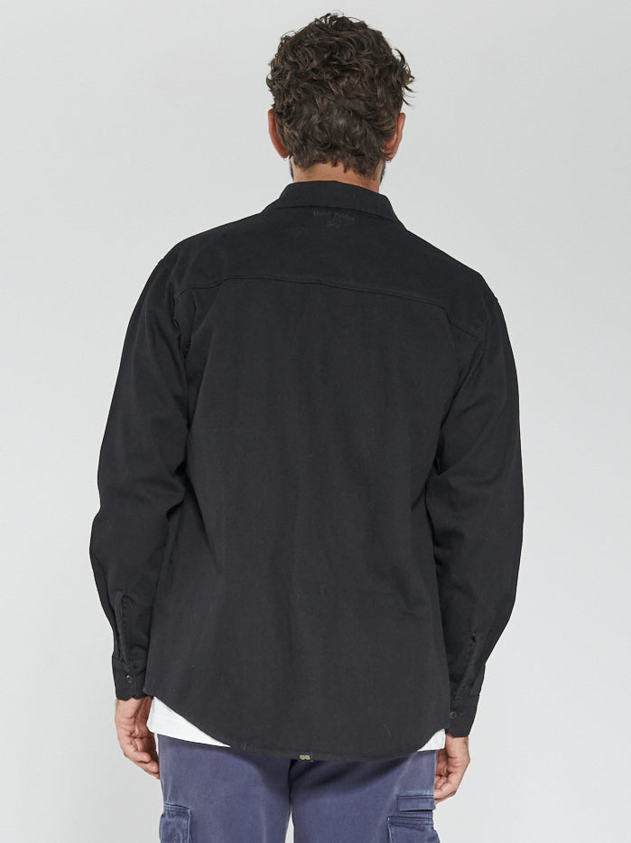 Hard Yakka x Thrills Long Sleeve Work Shirt - Black