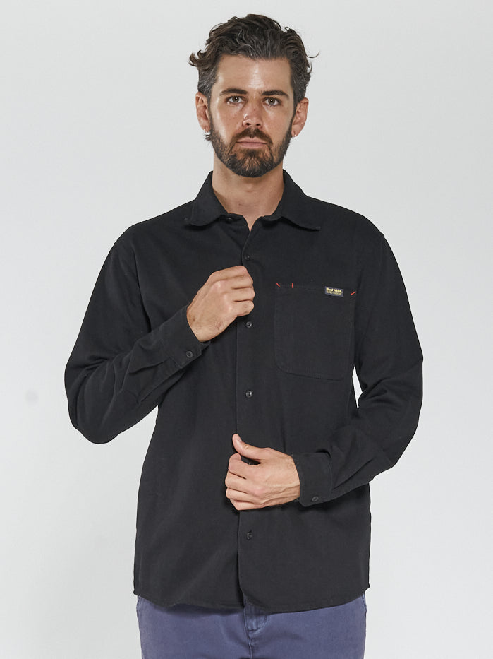 Hard Yakka x Thrills Long Sleeve Work Shirt - Black