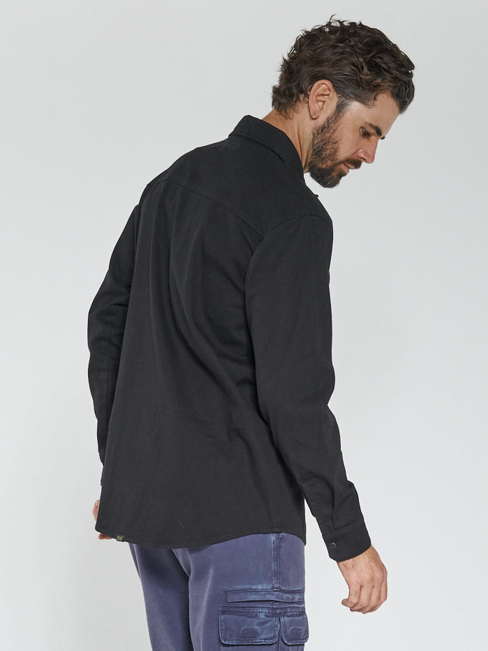 Hard Yakka x Thrills Long Sleeve Work Shirt - Black