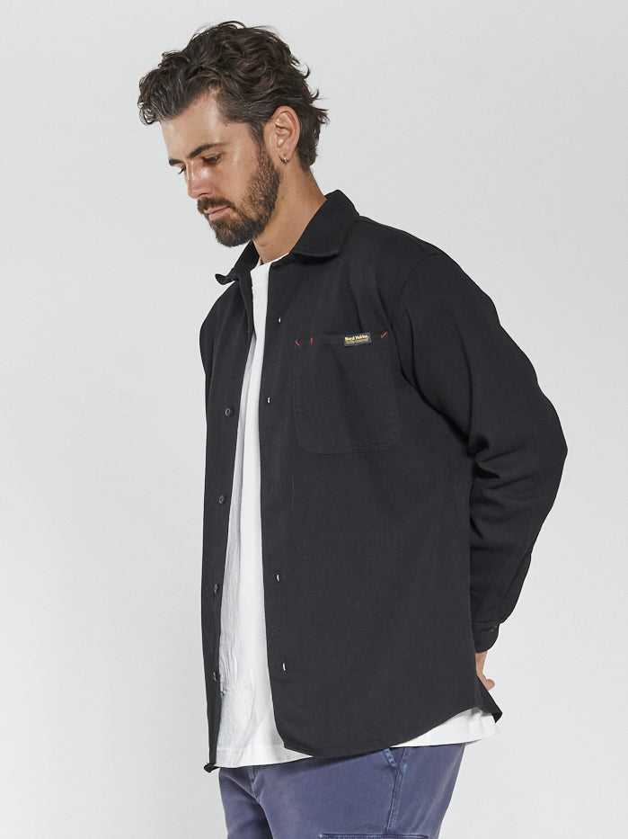 Hard Yakka x Thrills Long Sleeve Work Shirt - Black