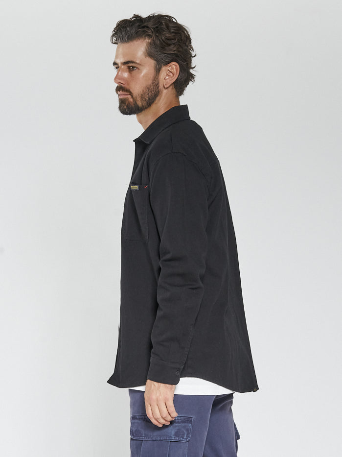 Hard Yakka x Thrills Long Sleeve Work Shirt - Black