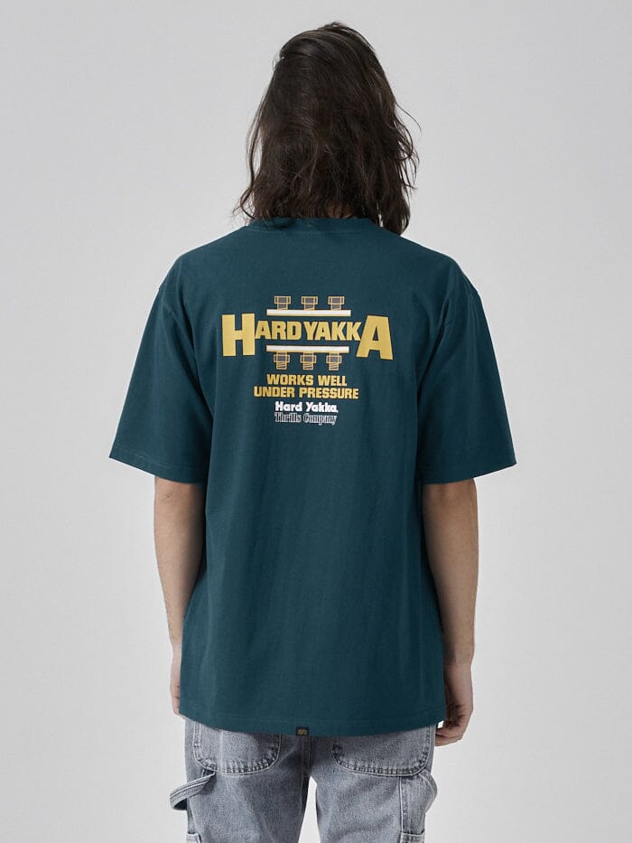Hard Yakka x Thrills Works Well Oversize Merch Fit Tee - Yakka Green