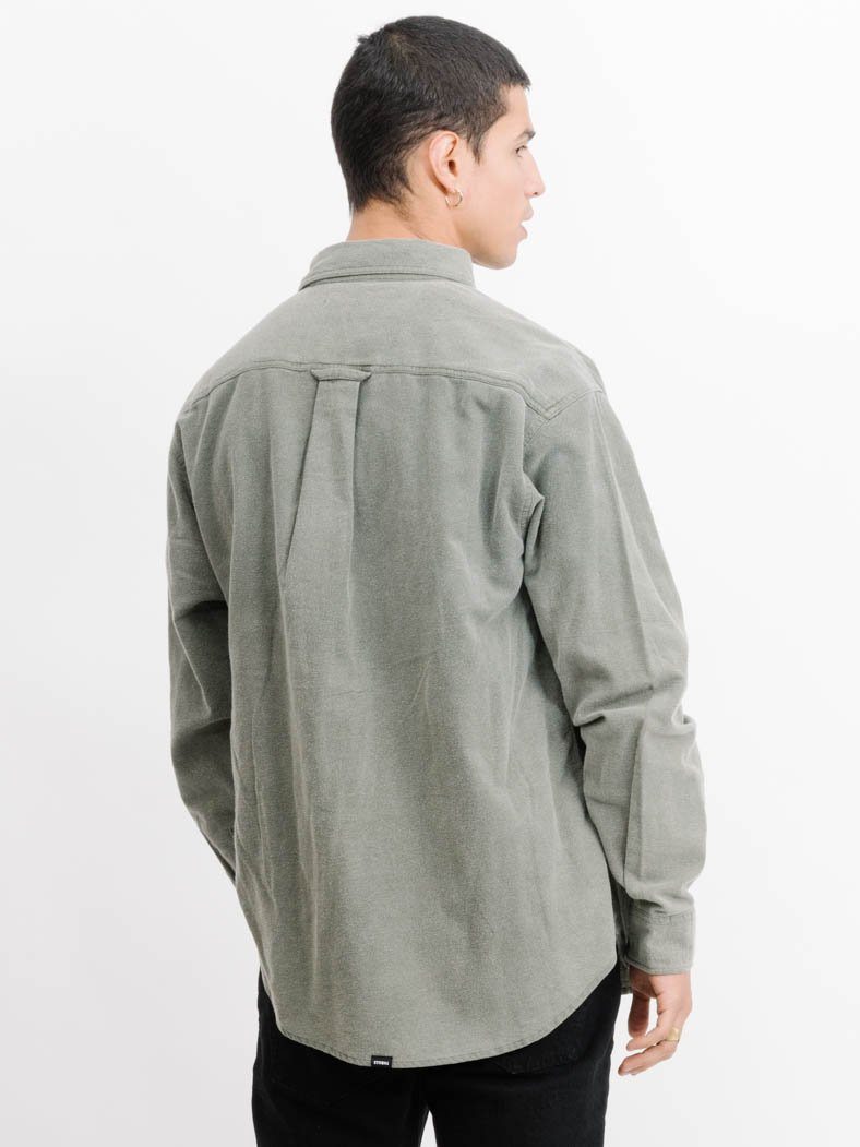 Courier Oversized Long Sleeve Shirt - Army Green