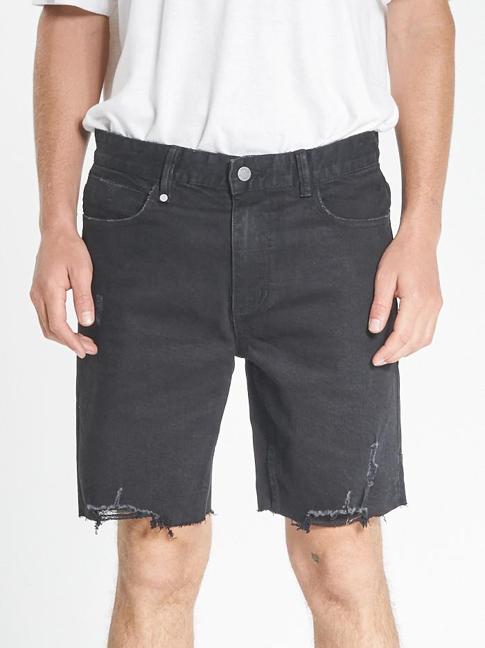 Destroyed Bones Denim Short - Black Rinse