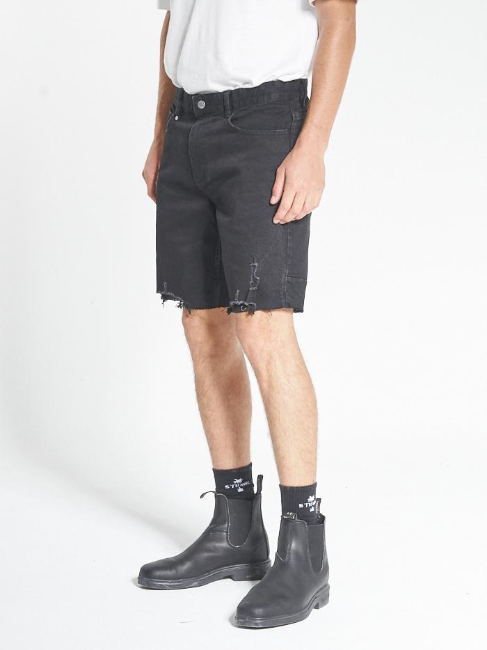 Destroyed Bones Denim Short - Black Rinse