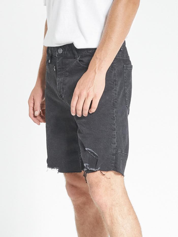 Destroyed Bones Denim Short - Black Rinse