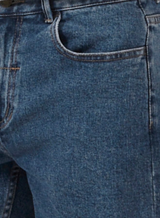 Destroyed Bones Denim Short - Highway Blue