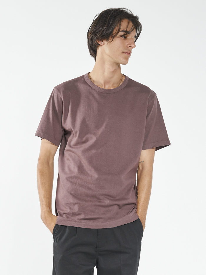 Hemp Thrills Embro Merch Fit Tee - Plum