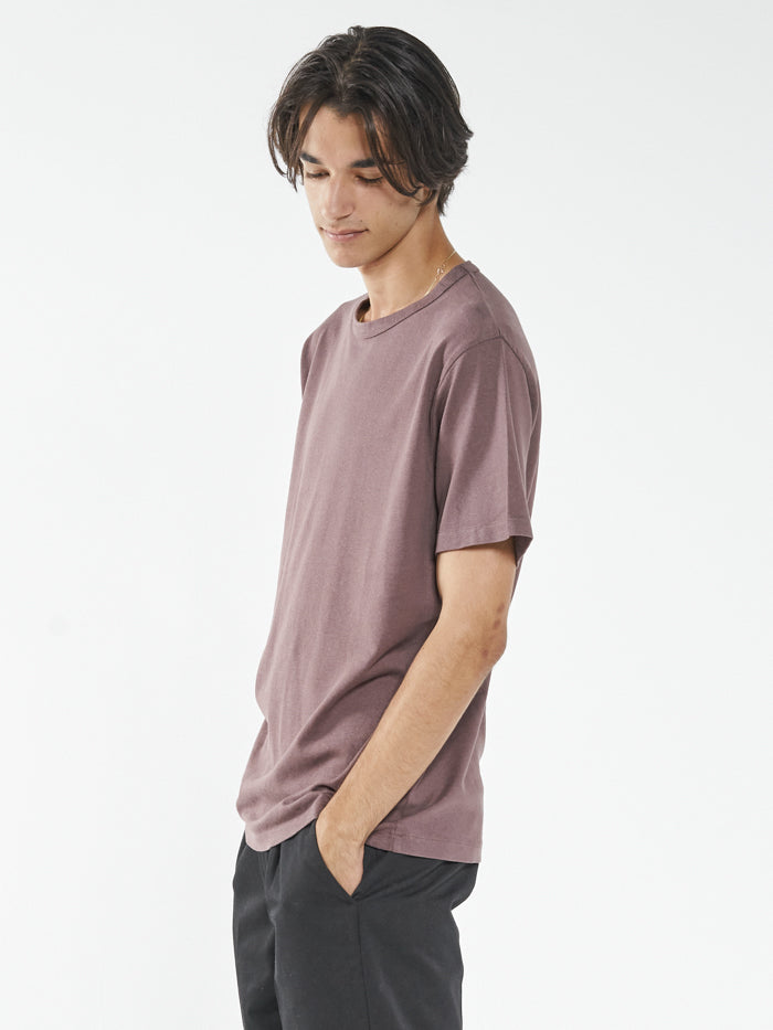 Hemp Thrills Embro Merch Fit Tee - Plum