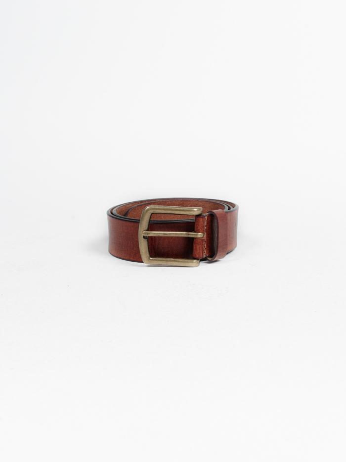 Wide Leather Belt - Tan