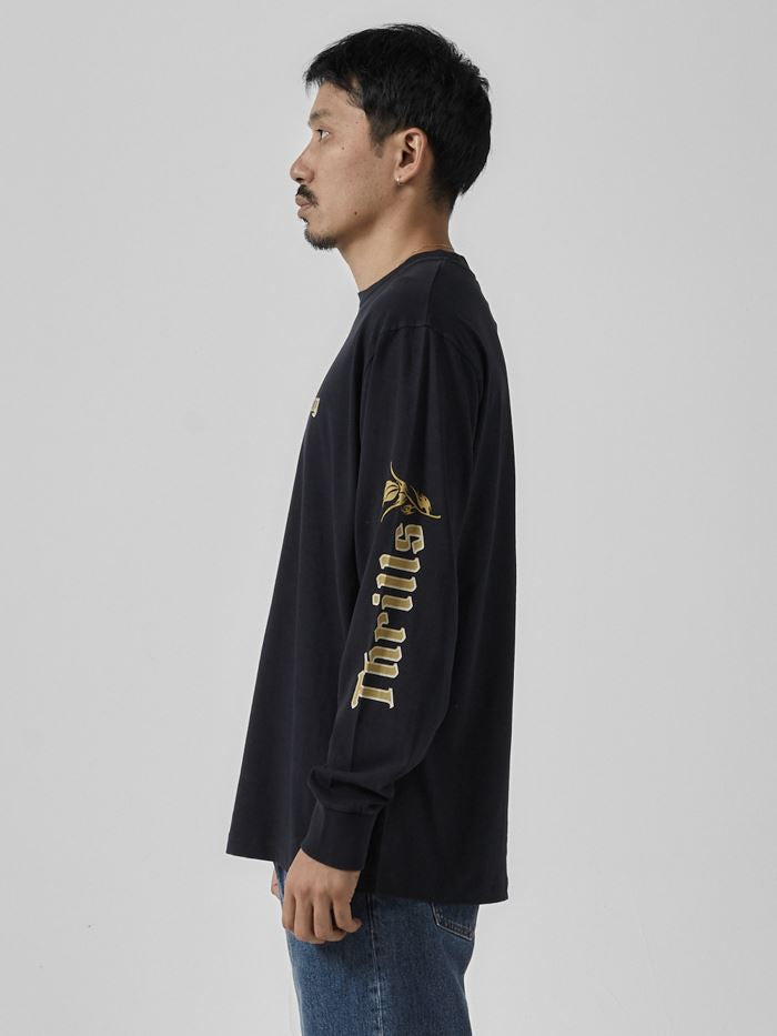 Between Two Thorns Merch Fit Long Sleeve Tee - Dark Navy