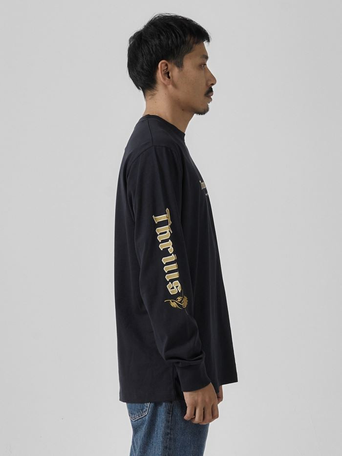 Between Two Thorns Merch Fit Long Sleeve Tee - Dark Navy