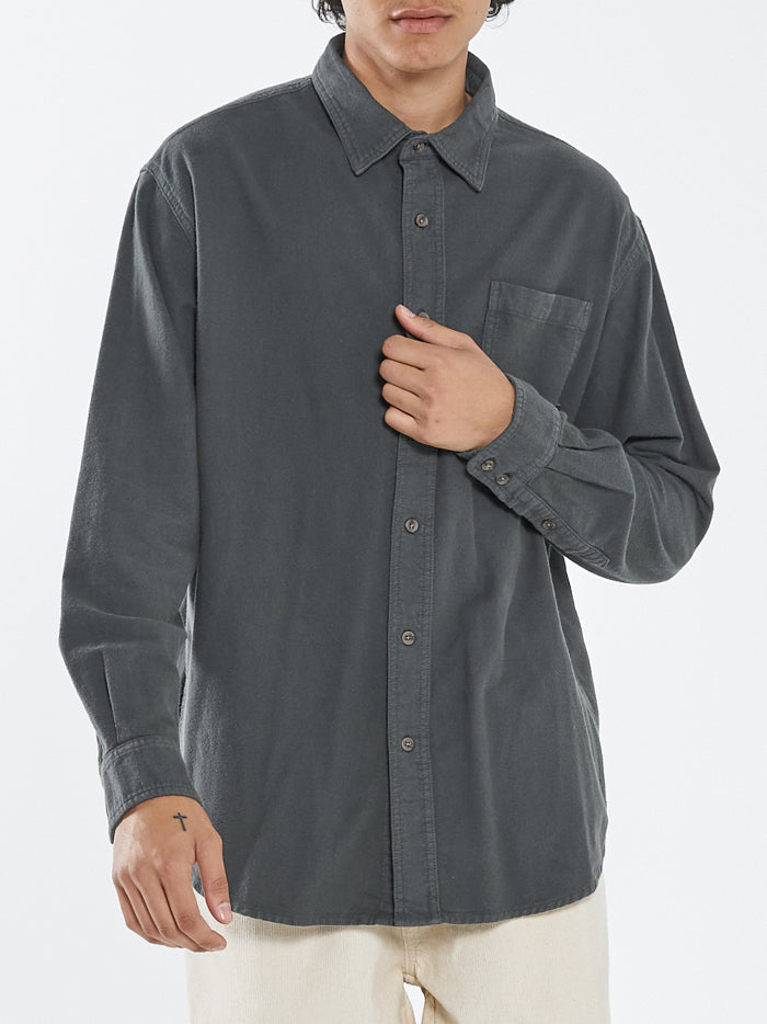 Ops Oversized Long Sleeve Flannel Shirt - Deep Forest