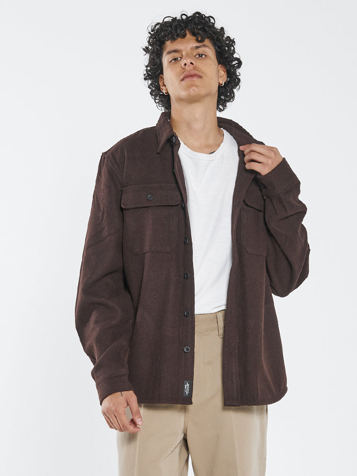 Paradise In Ruins Overshirt - Postal Brown