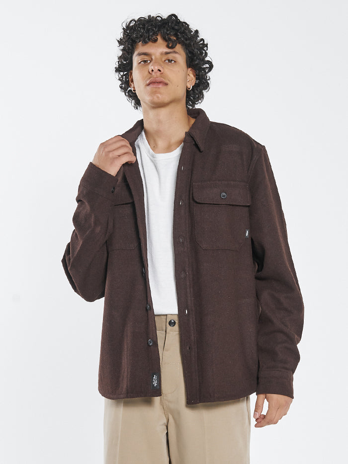 Paradise In Ruins Overshirt - Postal Brown