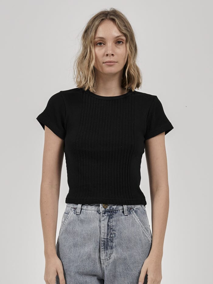 Micro Rib Tee Black