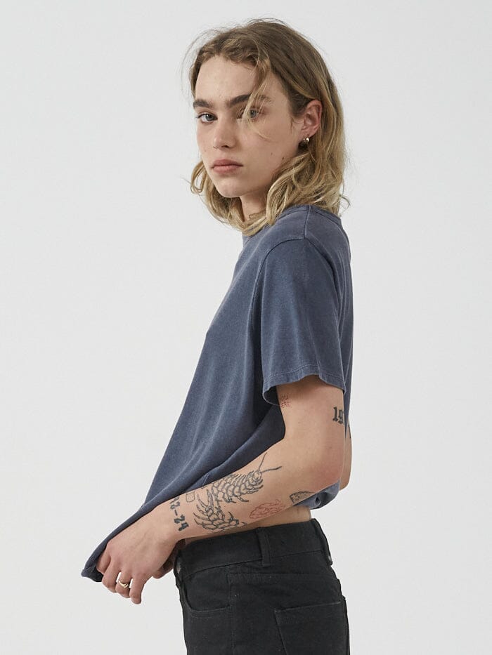 Infantry Hemp Relax Fit Tee - Marine Blue