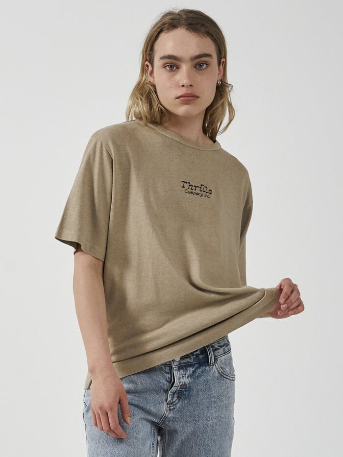 Intuition Hemp Box Tee - Faded Khaki