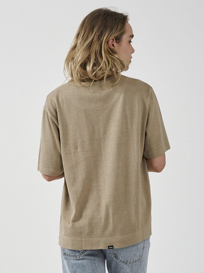 Intuition Hemp Box Tee - Faded Khaki