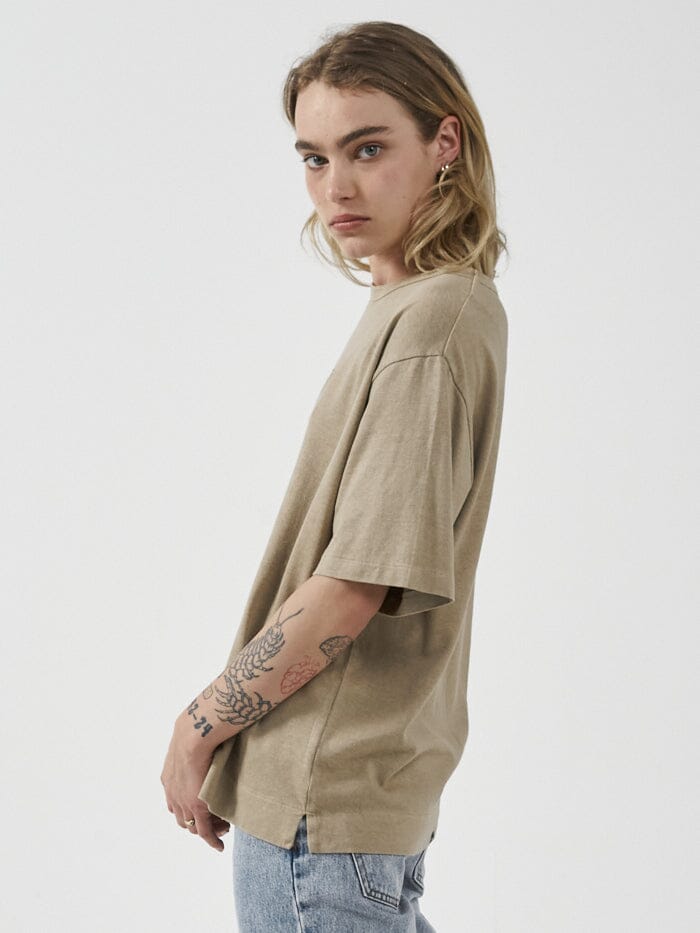 Intuition Hemp Box Tee - Faded Khaki