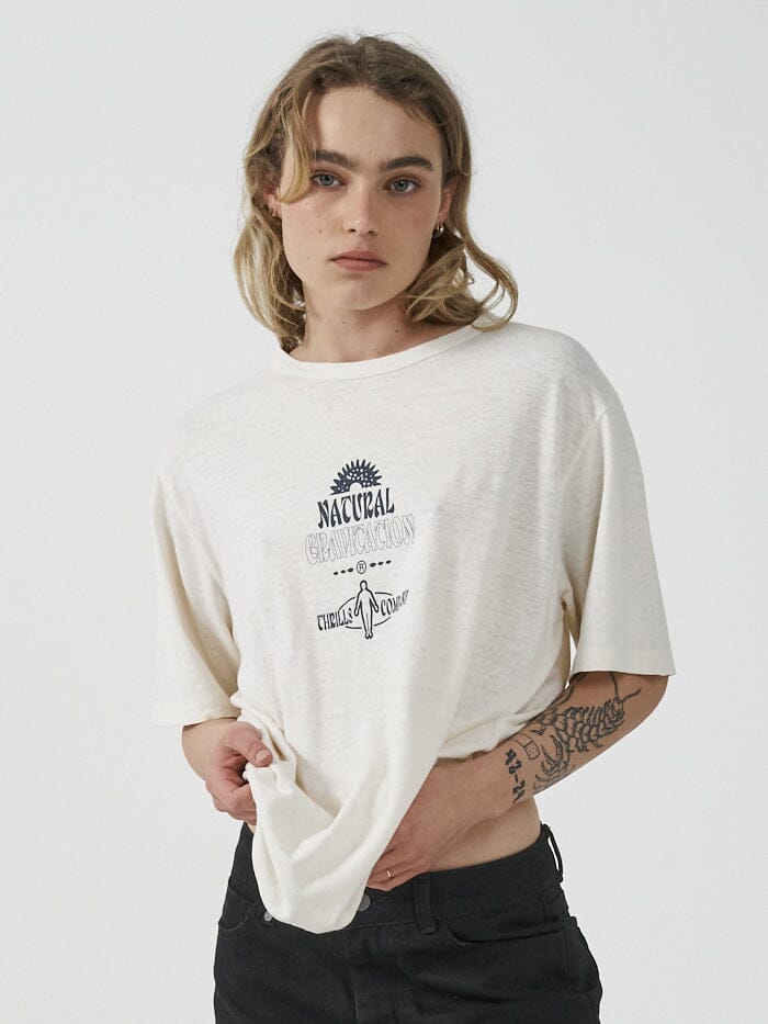 Natural Gravitation Hemp Box Tee - Heritage White