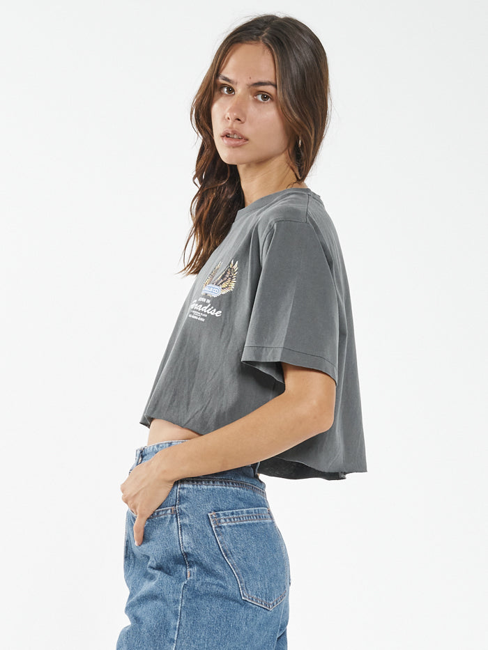 Wings of Paradise Merch Fit Super Crop Tee - Merch Black