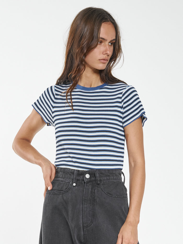 Only You Knit Baby Crop Tee - Blue
