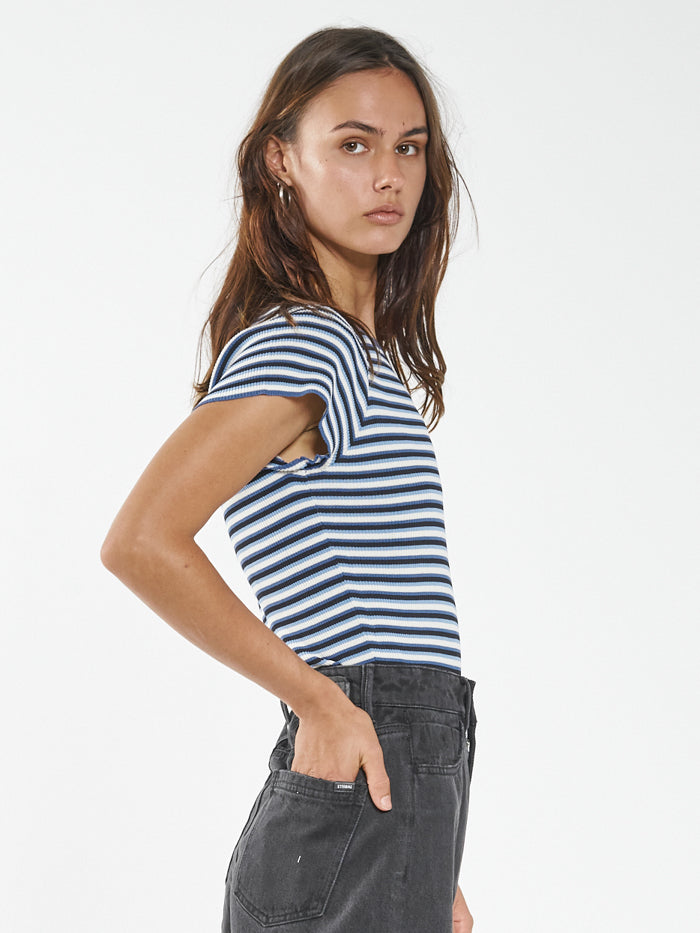 Only You Knit Baby Crop Tee - Blue