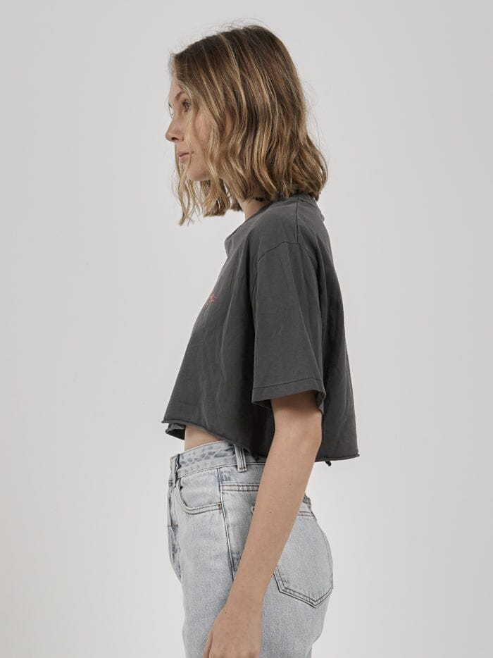 Platinum Flames Merch Super Crop Tee - Merch Black