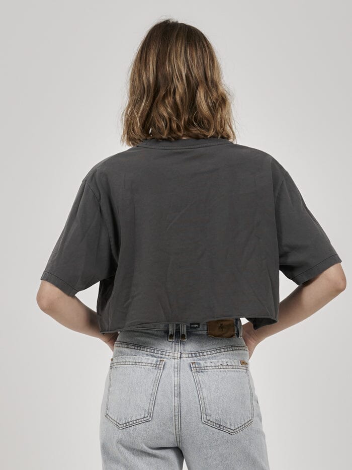 Platinum Flames Merch Super Crop Tee - Merch Black