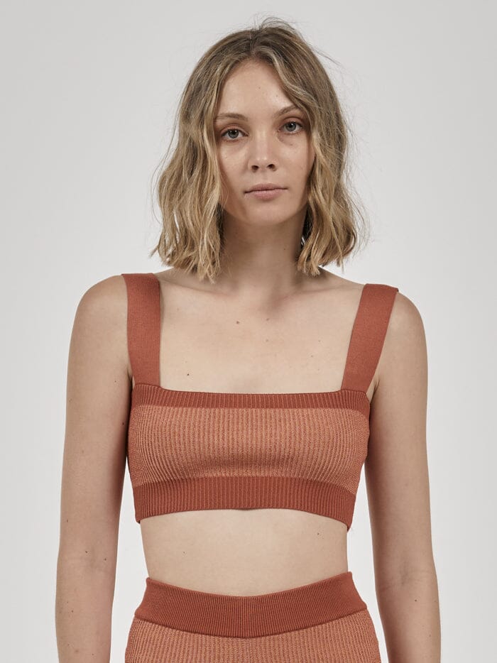 Love Me Not Knit Crop - Dusty Clay