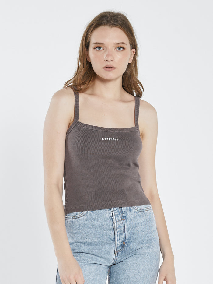 Minimal Thrills Rib Singlet - Plum