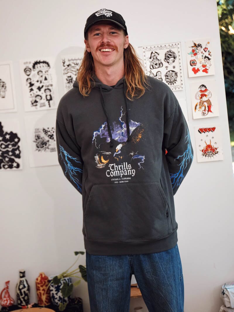 Flight Risk Slouch Pull On Hood - Merch Black