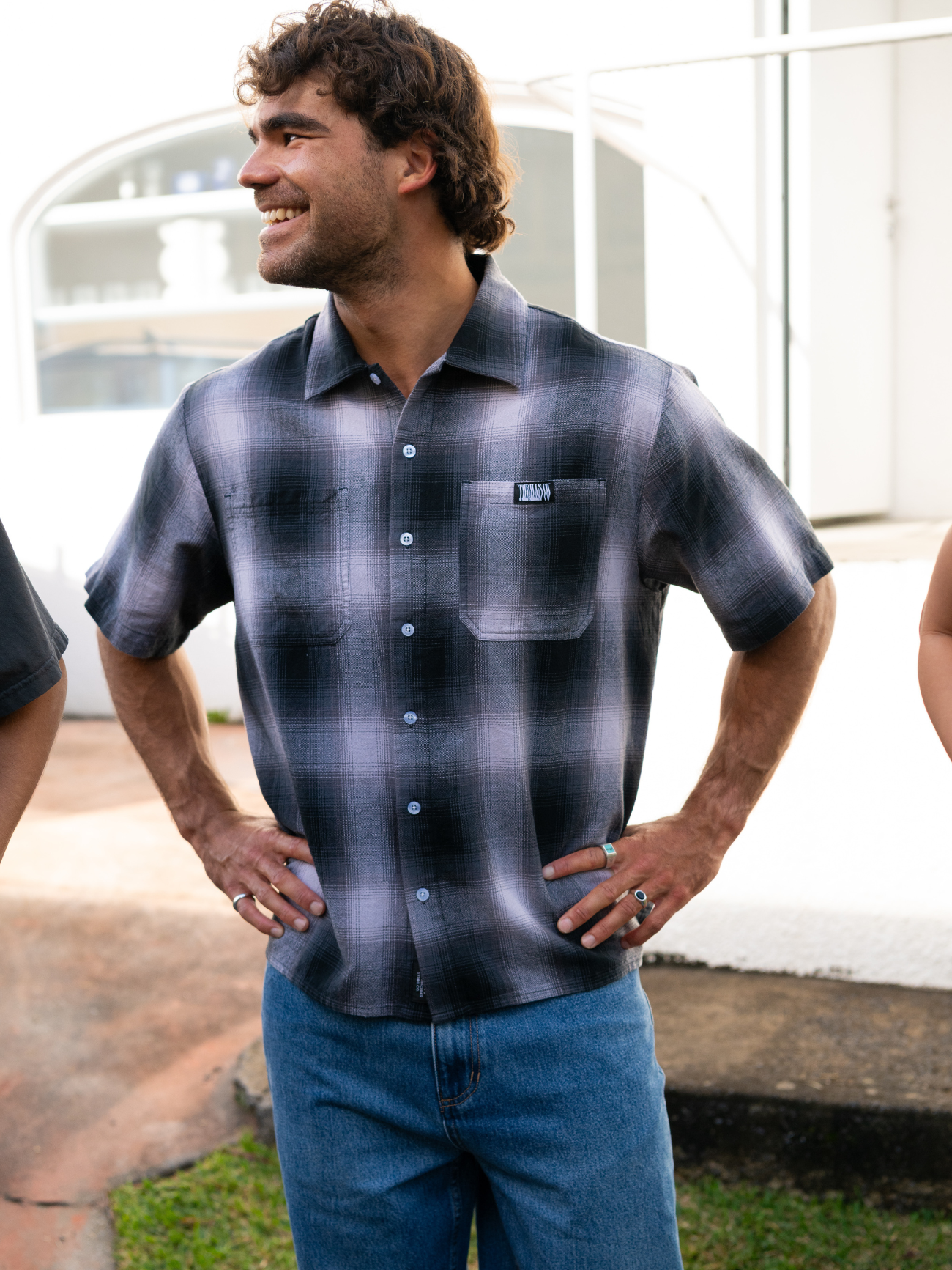 Chaotic Interventions Cropped Short Sleeve Shirt - Black