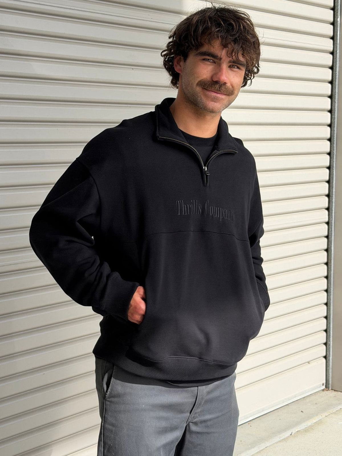 Primitive Thrills Quarter Zip Fleece - Black