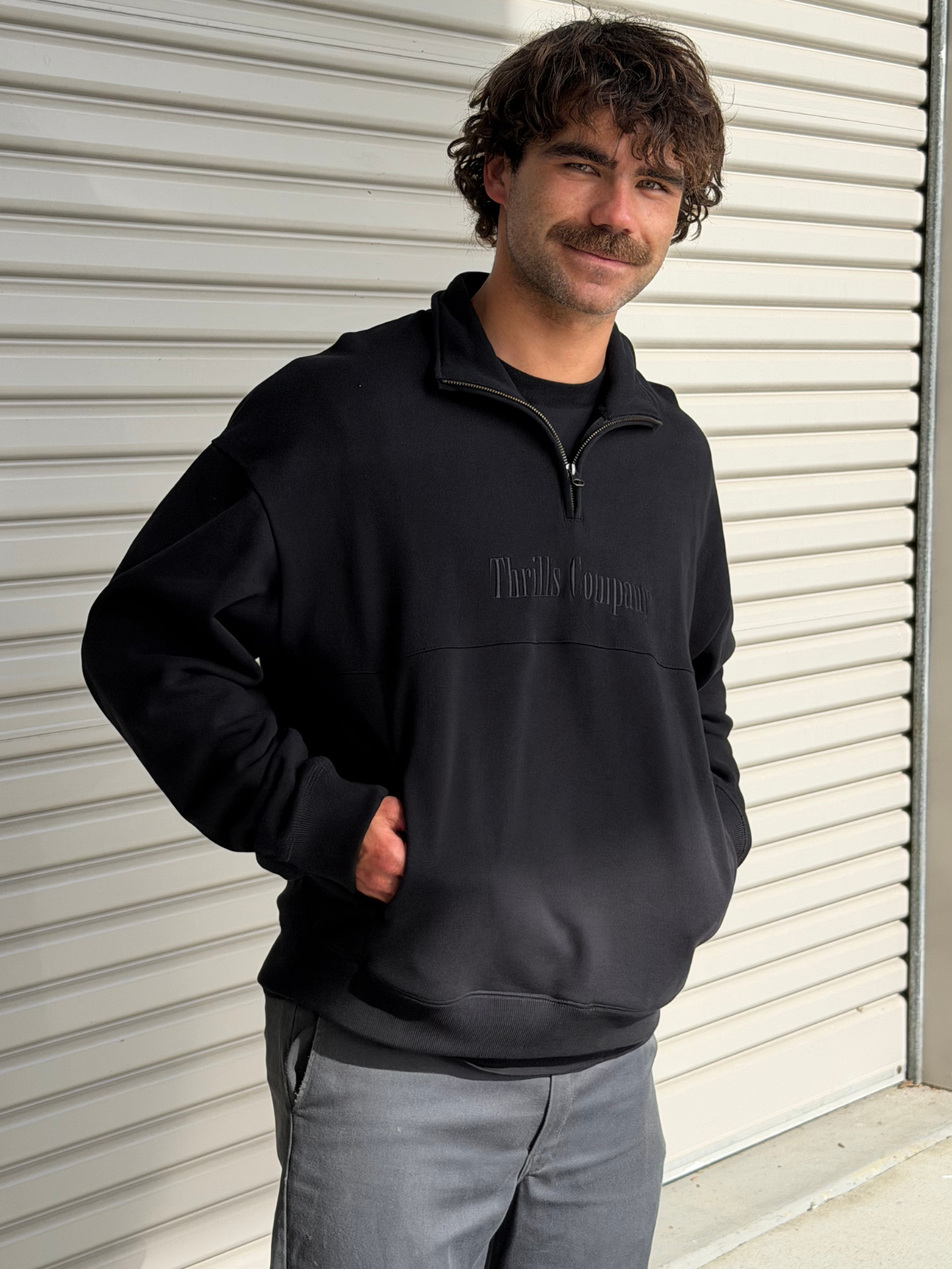 Primitive Thrills Quarter Zip Fleece - Black