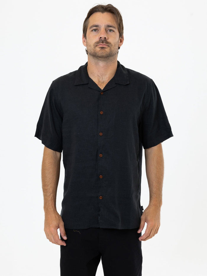 Hemp Minimal Thrills Bowling Shirt - Black