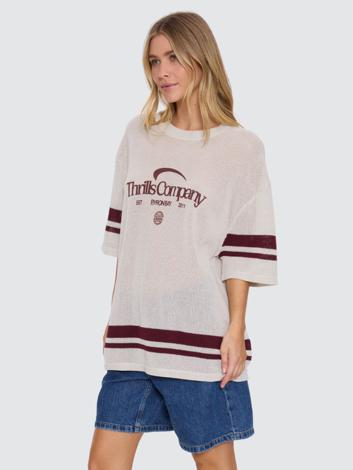 End Game Knit Oversized Tee - Off White