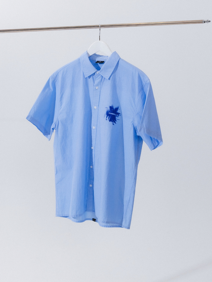 Found Paradise Cropped Short Sleeve Shirt - Placid Blue