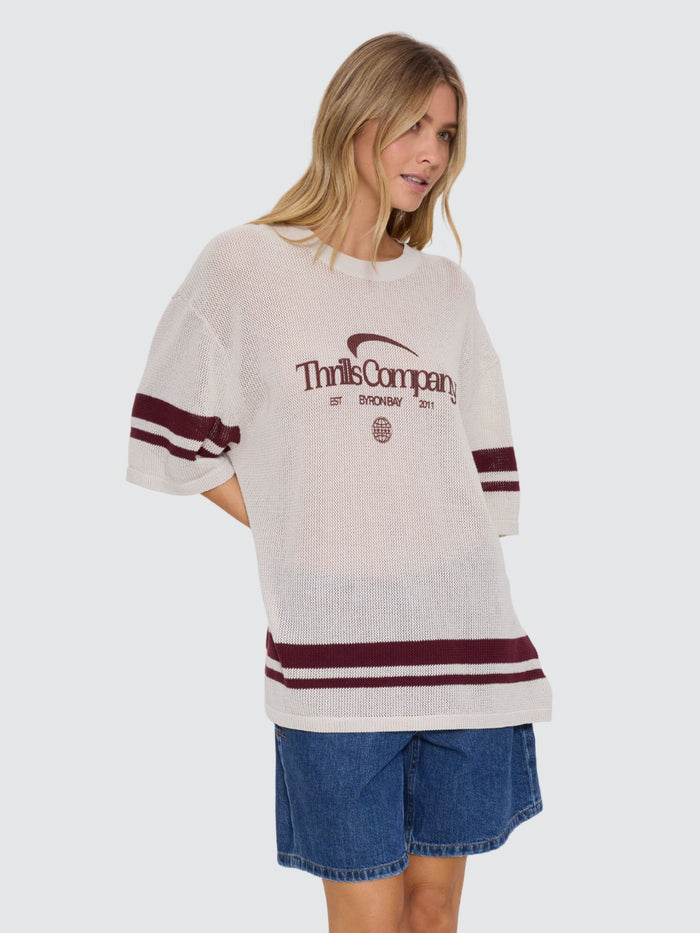 End Game Knit Oversized Tee - Off White