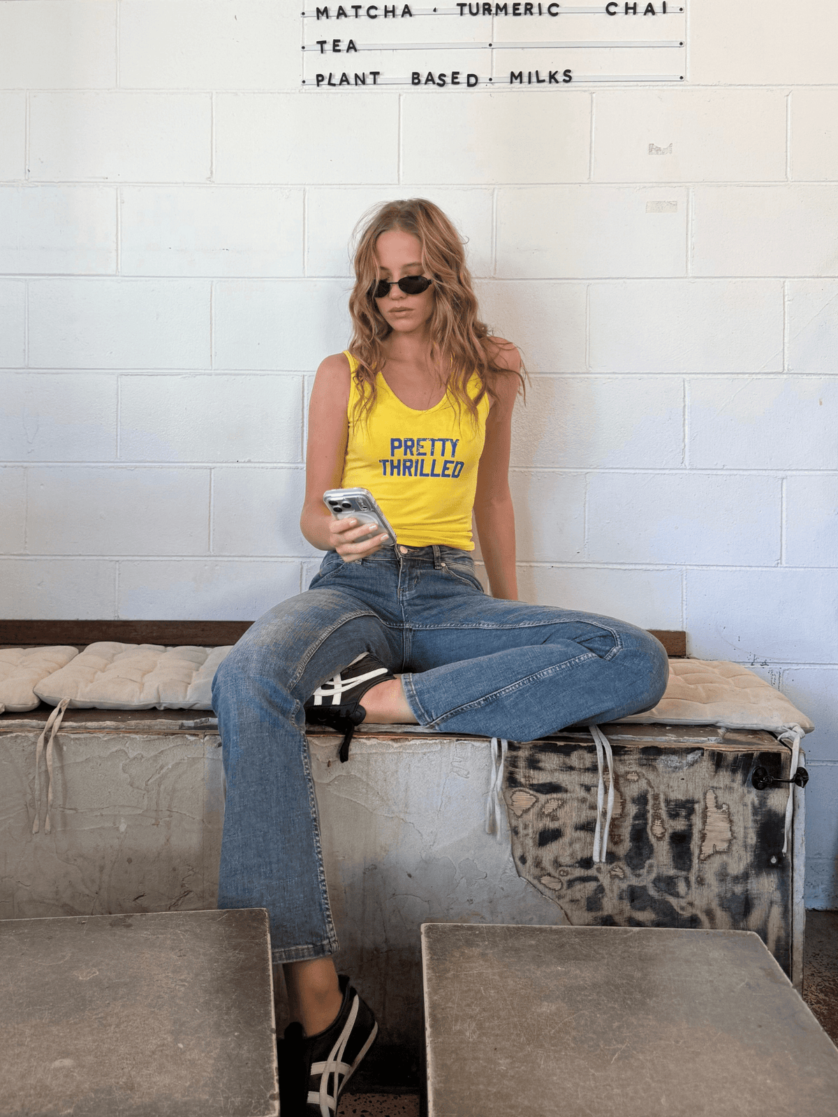 Thrilled V Neck Tank - Mimosa