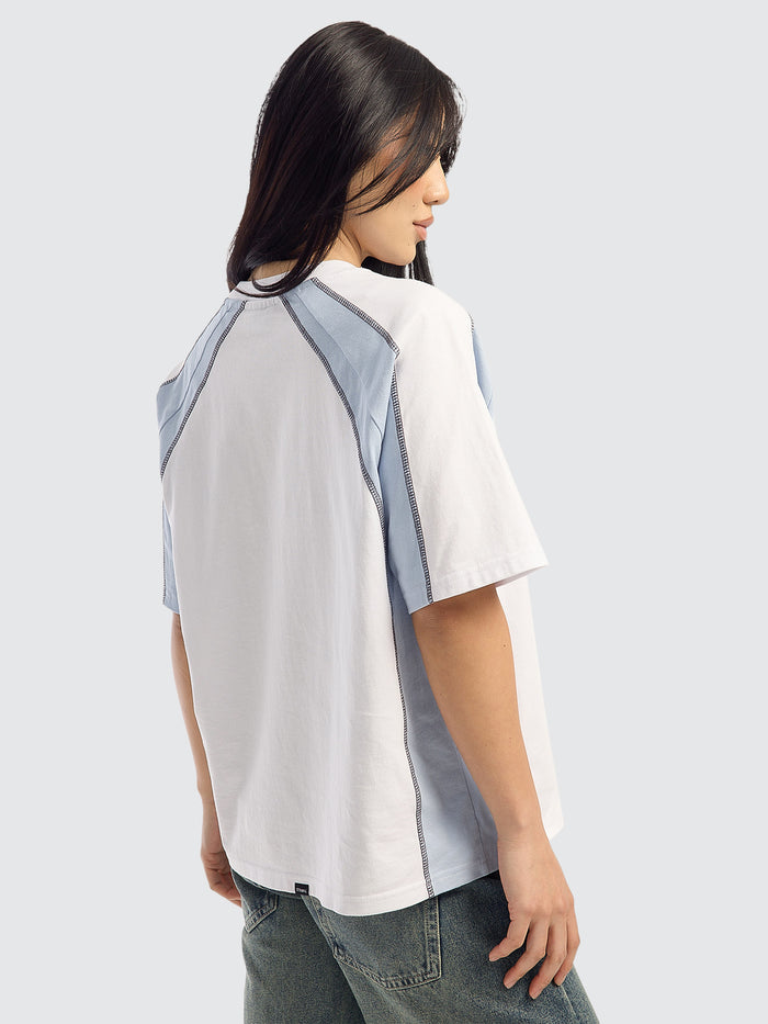 On Repeat Panelled Raglan Tee - White