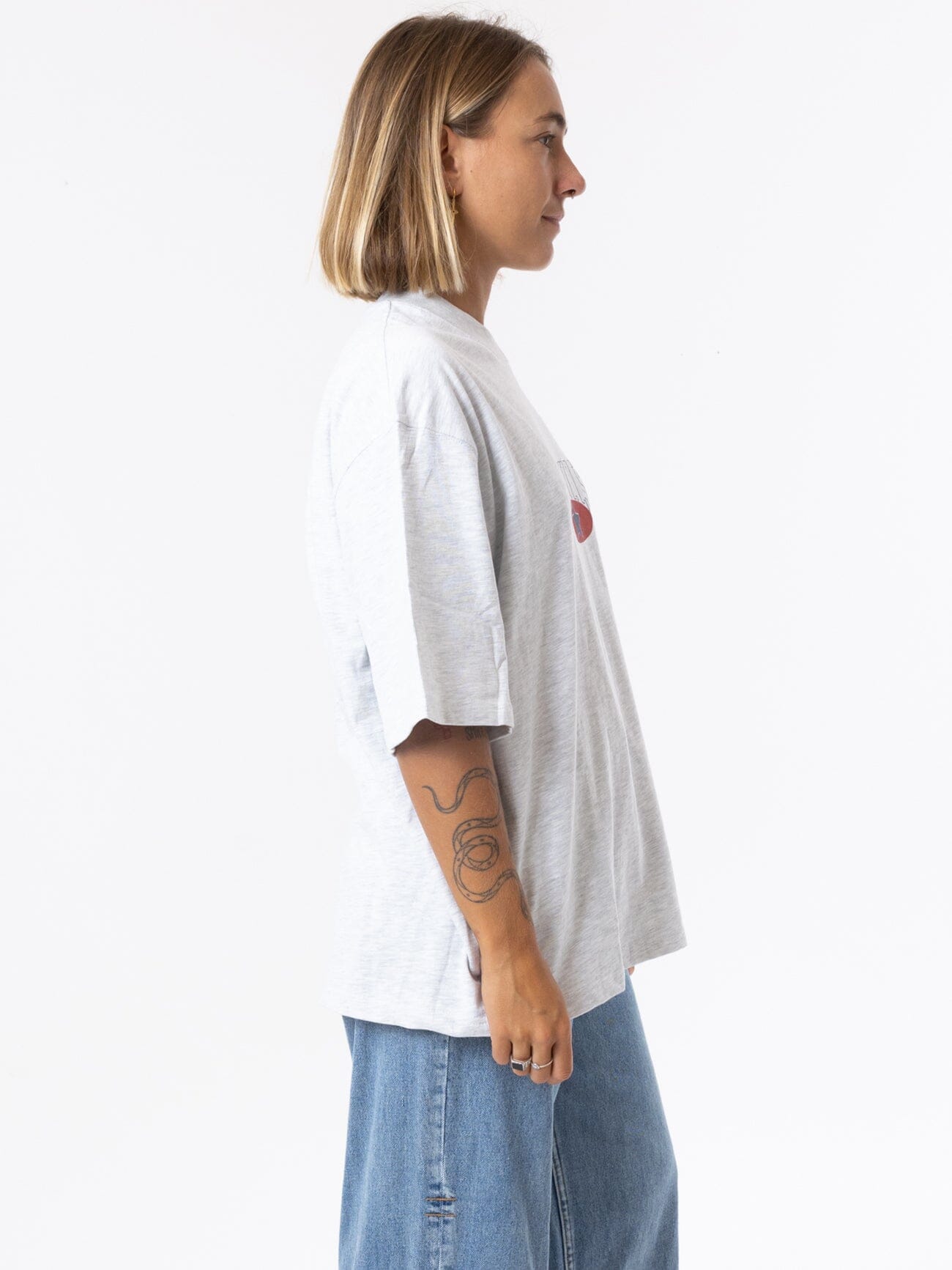 Full Ride Oversized Tee - White Marle