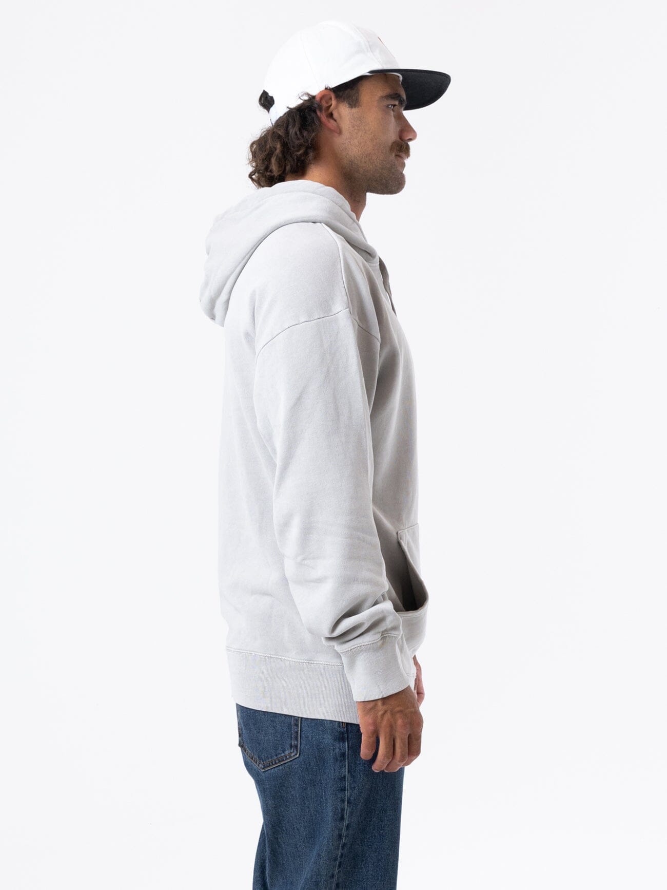 Minimal Thrills Slouch Pull On Hood - Oyster Grey