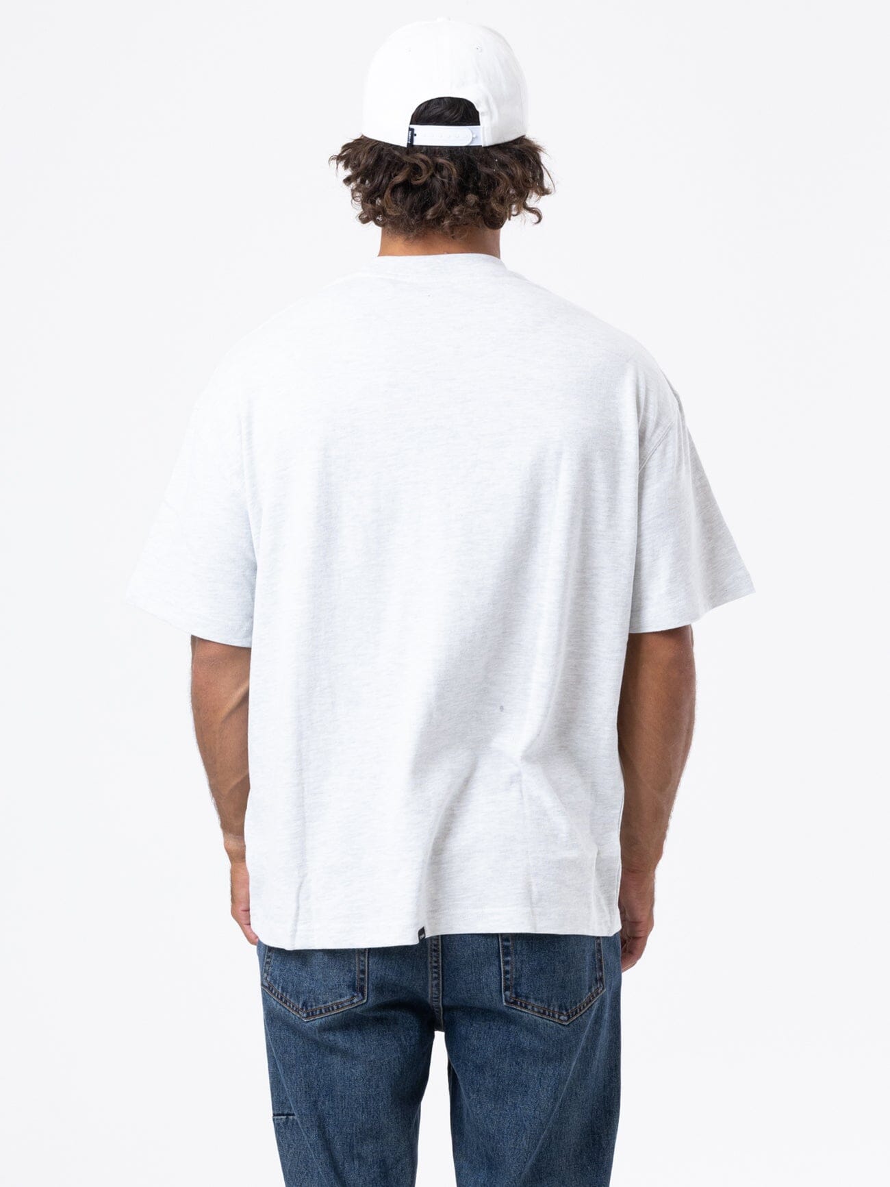 Full Ride Box Fit Oversize Tee - White Marle