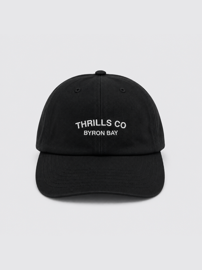 Thrills Co 6 Panel Cap - Washed Black
